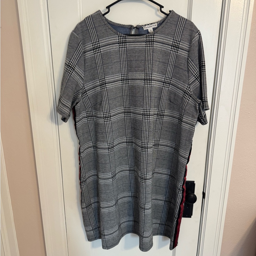 Black and White Plaid Mini Dress